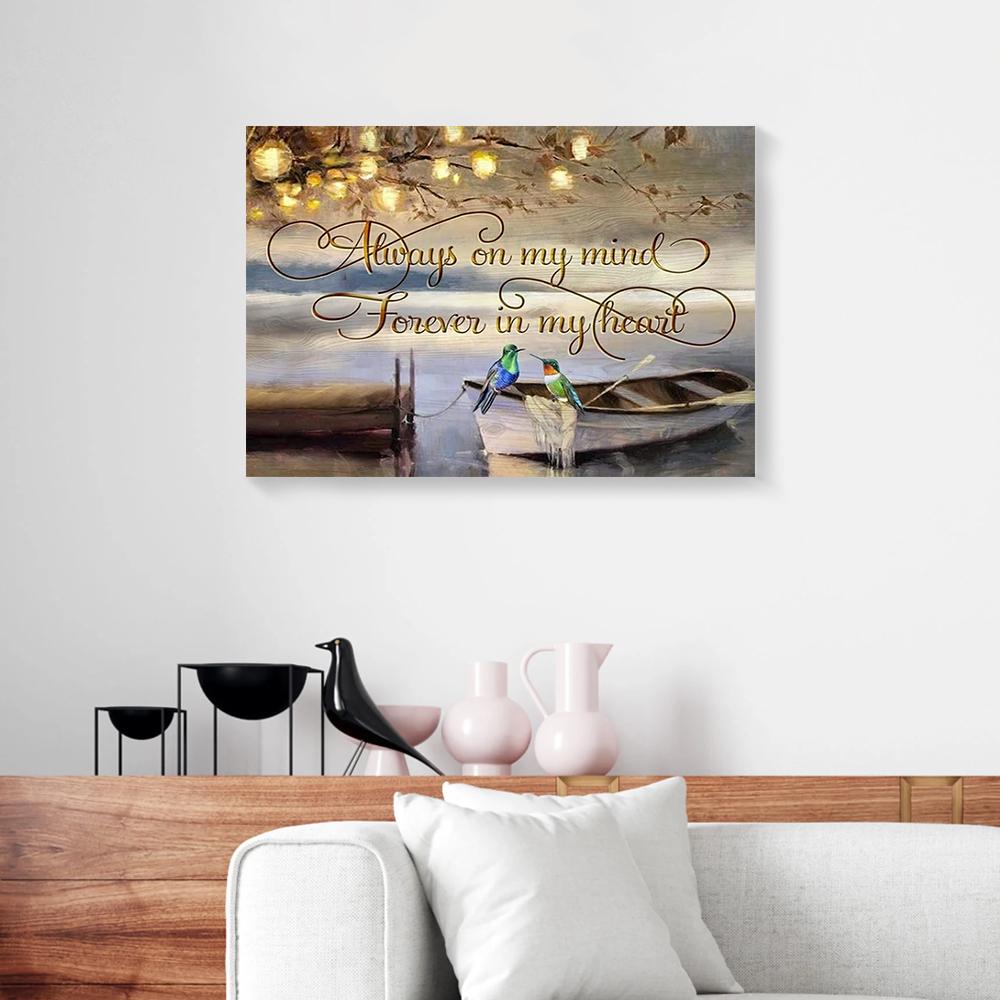 couple hummingbird kayaking canvas prints wall art decor 3953