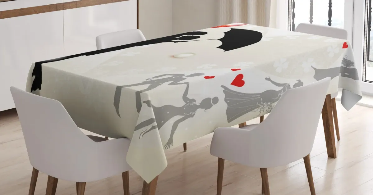 Couple Love Romance 3D Printed Tablecloth Table Decor couple love romance 3d printed tablecloth table decor 3527