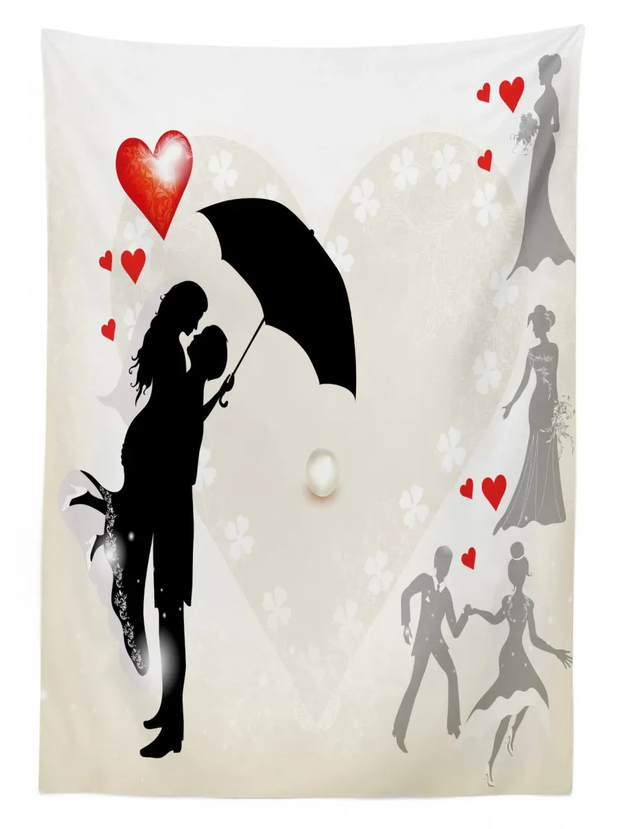 Couple Love Romance 3D Printed Tablecloth Table Decor couple love romance 3d printed tablecloth table decor 4771