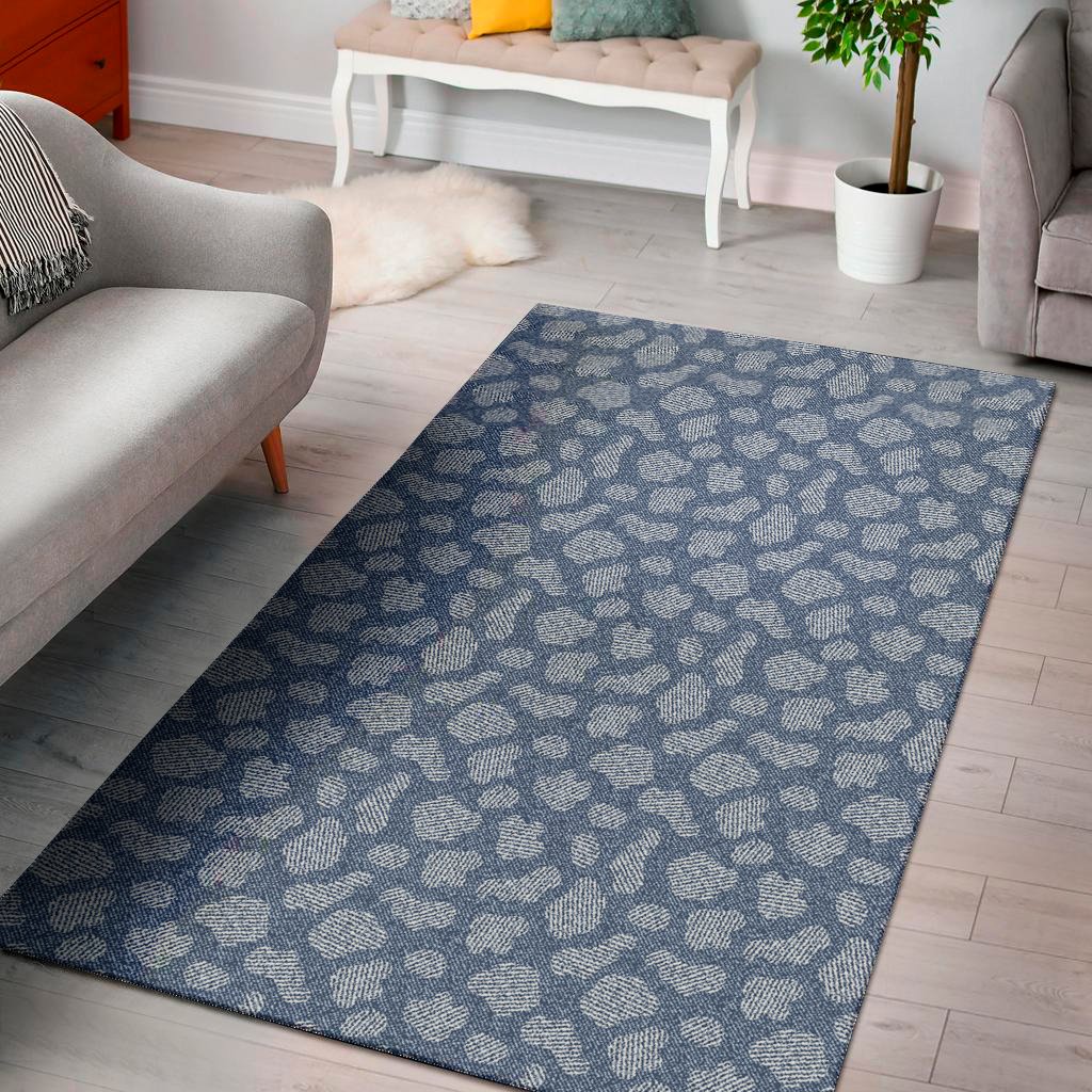 cow denim jeans pattern print area rug floor decor 6951