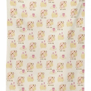 cows with flowers farm 3d printed tablecloth table decor 3903
