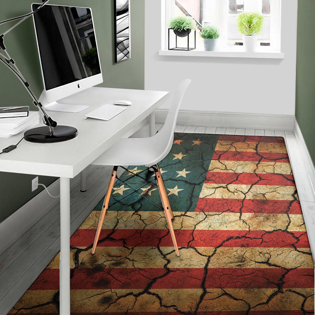 cracked american flag print area rug floor decor 8149