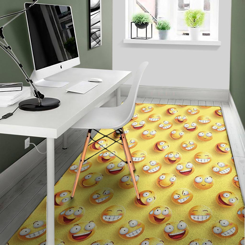 crazy emoji pattern print area rug floor decor 1137