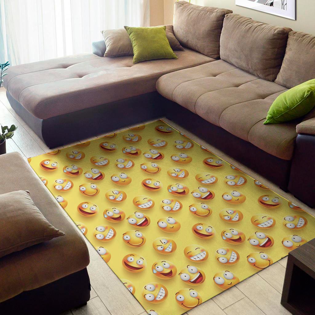 crazy emoji pattern print area rug floor decor 3187