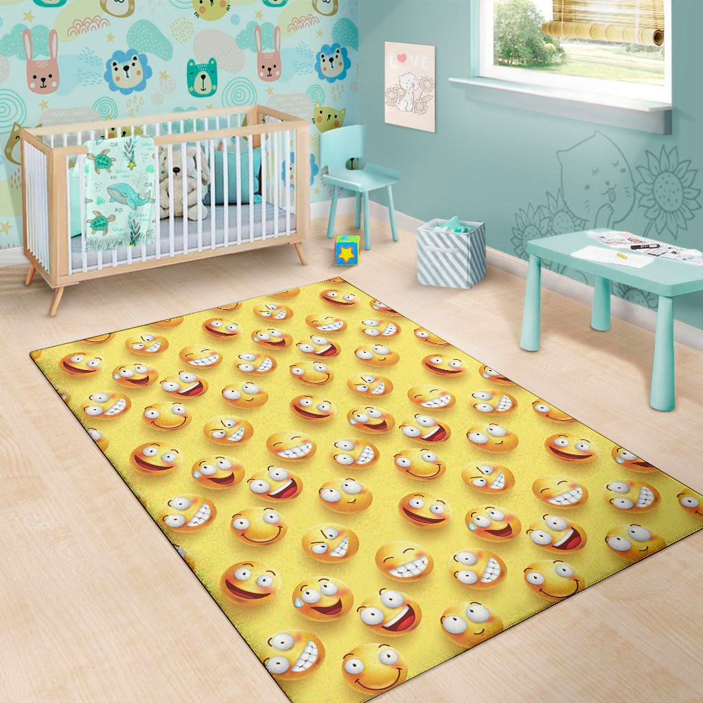crazy emoji pattern print area rug floor decor 7062