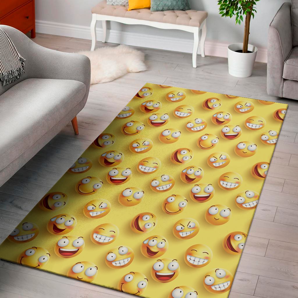 crazy emoji pattern print area rug floor decor 8350