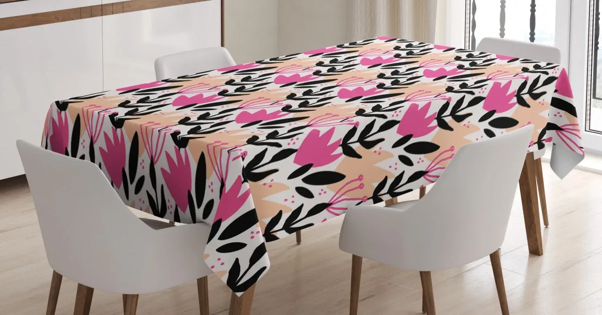 creative botanical motif 3d printed tablecloth table decor 4150