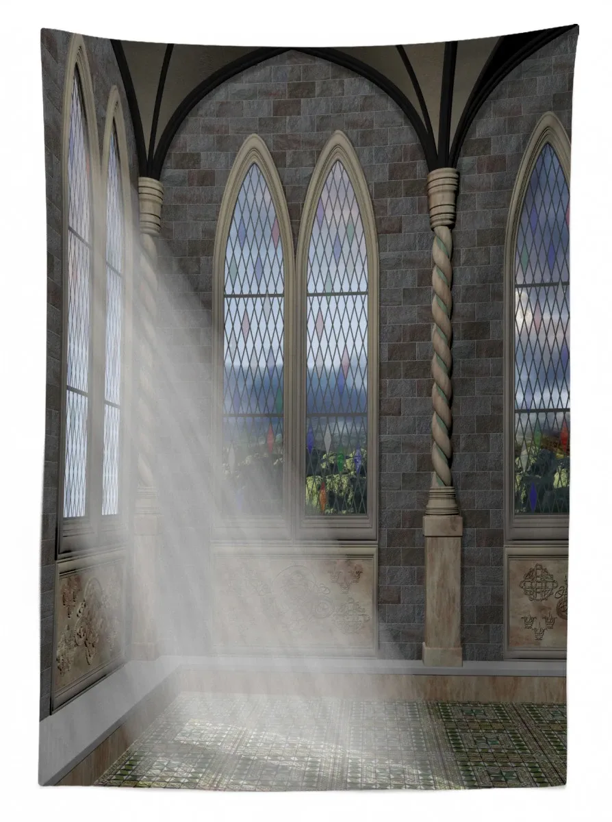 crepuscular rays palace 3d printed tablecloth table decor 2075