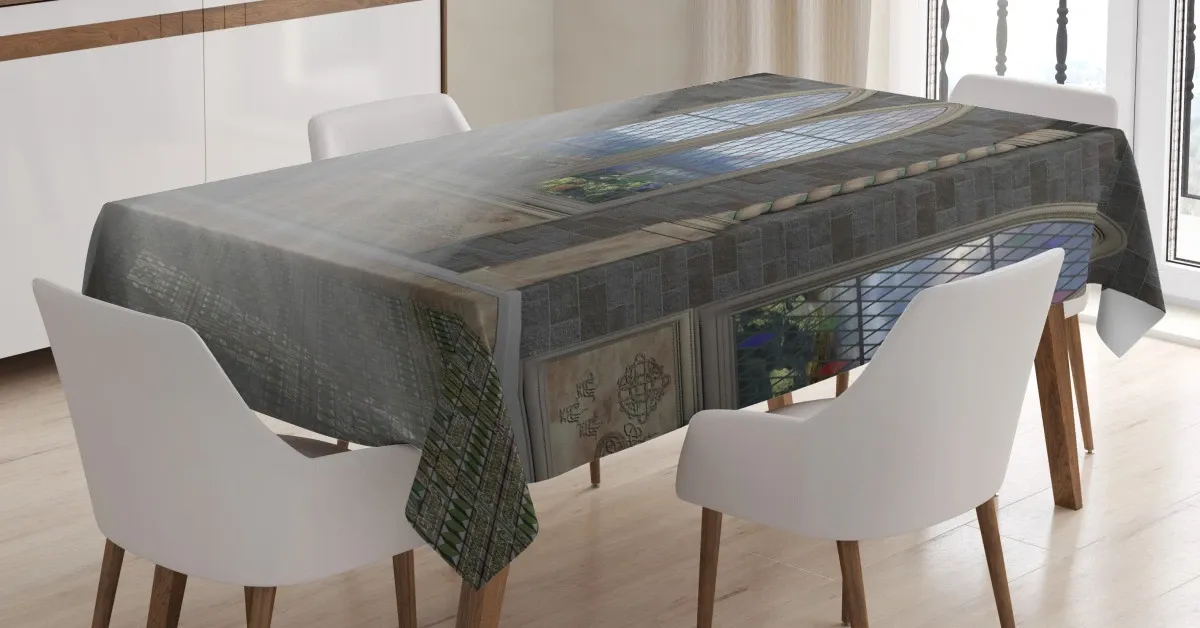 crepuscular rays palace 3d printed tablecloth table decor 6583