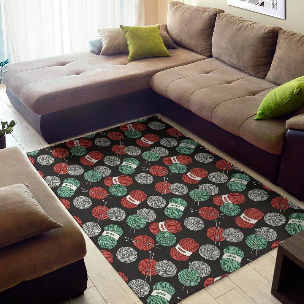crochet yarn pattern print area rug floor decor 5200