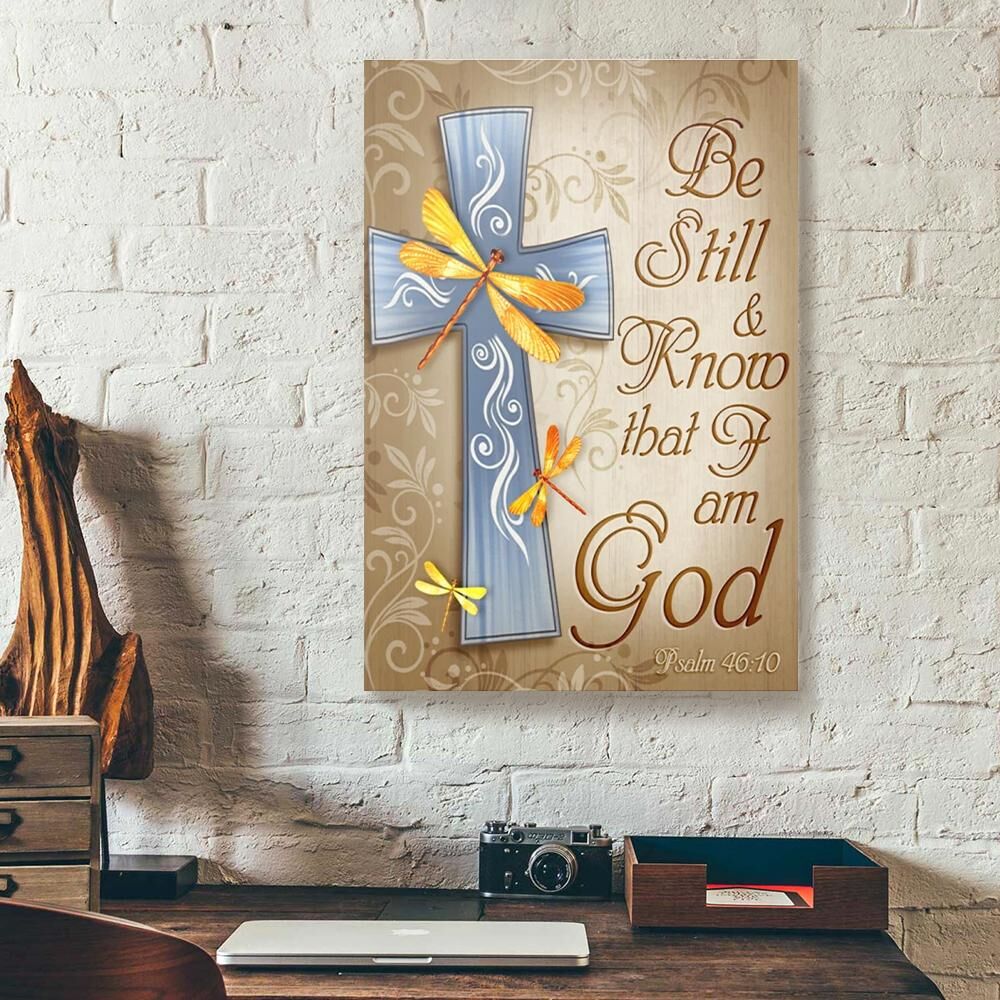 Cross And Yellow Dragonfly Canvas Prints - Wall Art Decor cross and yellow dragonfly canvas prints wall art decor 1001