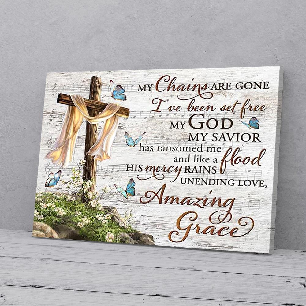 cross butterfly canvas prints wall art decor 1598