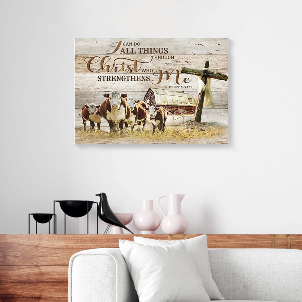Cross Cow Canvas Prints - Wall Art Decor cross cow canvas prints wall art decor 5209