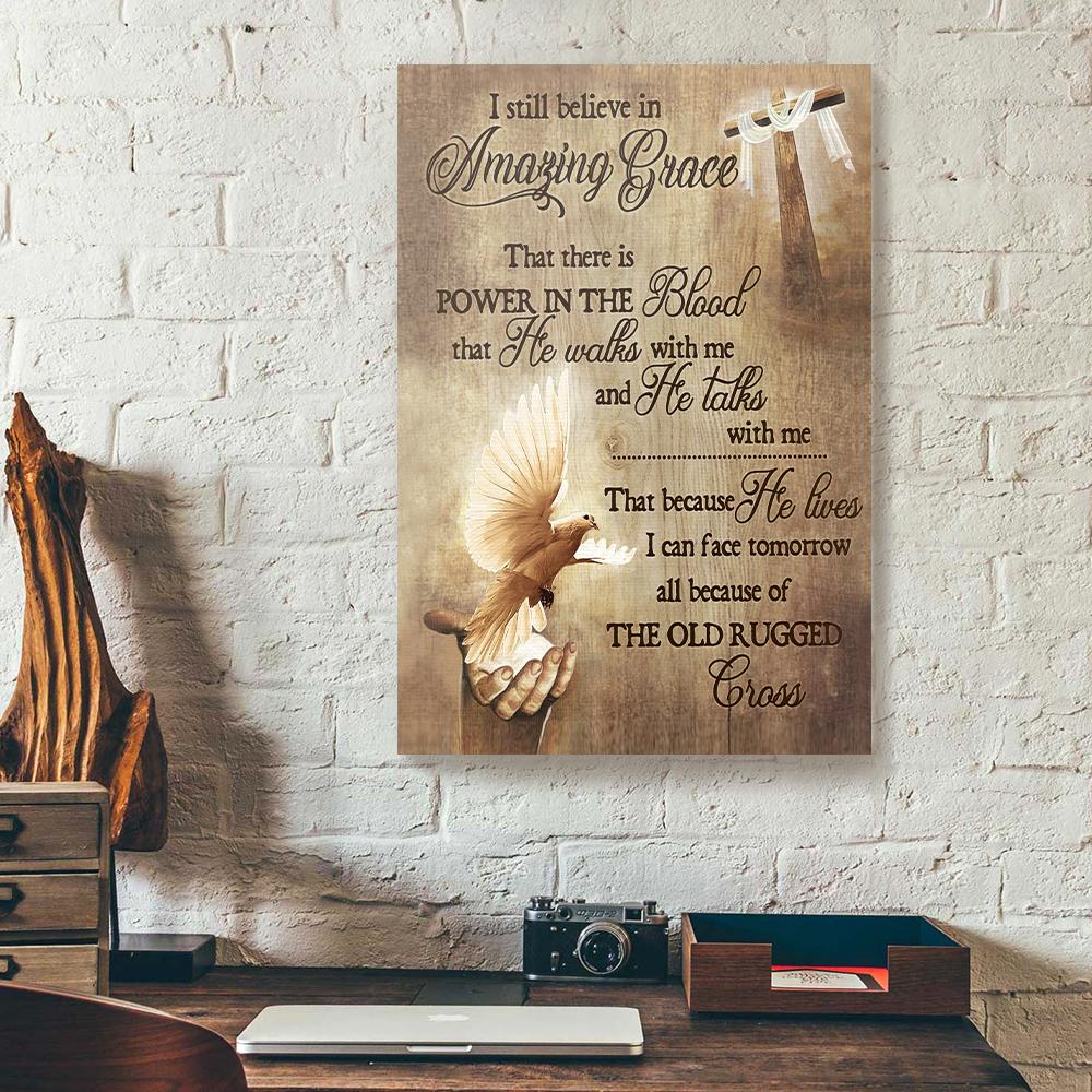 cross dove canvas prints wall art decor 3067