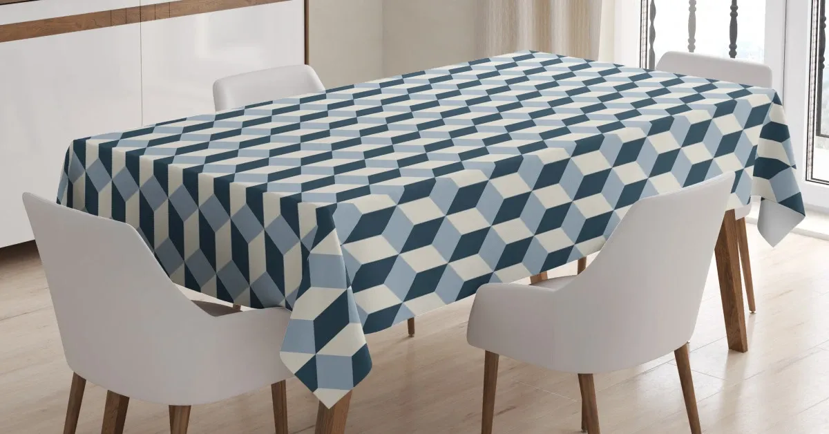 cubes squares 3d style 3d printed tablecloth table decor 2905