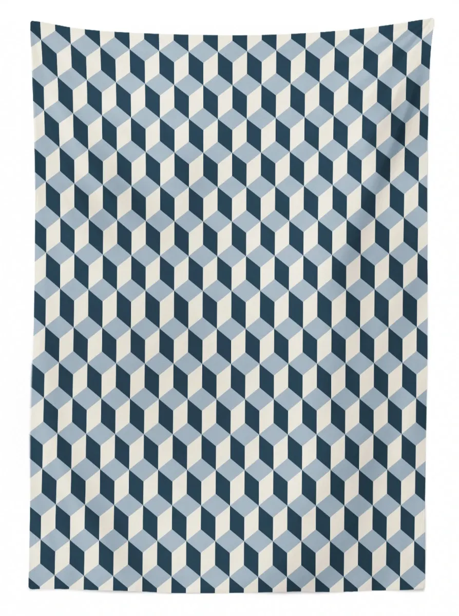 cubes squares 3d style 3d printed tablecloth table decor 5275