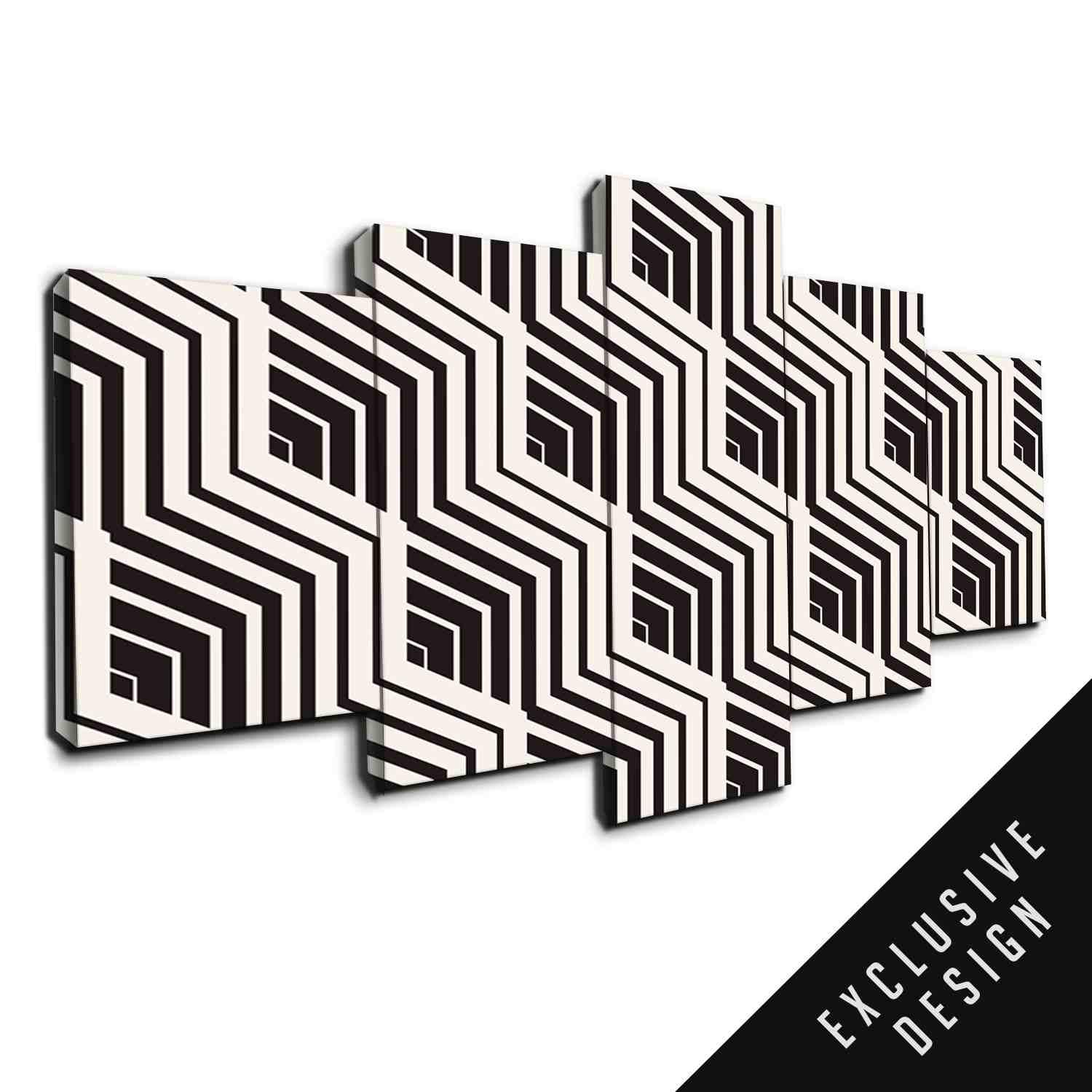Cubic - Abstract 5 Panel Canvas Art Wall Decor cubic abstract 5 panel canvas art wall decor 4898