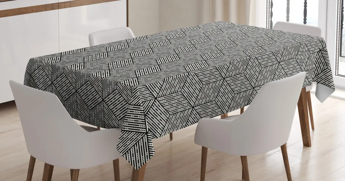 cubic forms abstract art 3d printed tablecloth table decor 6199