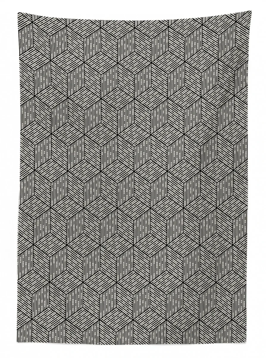 cubic forms abstract art 3d printed tablecloth table decor 7244