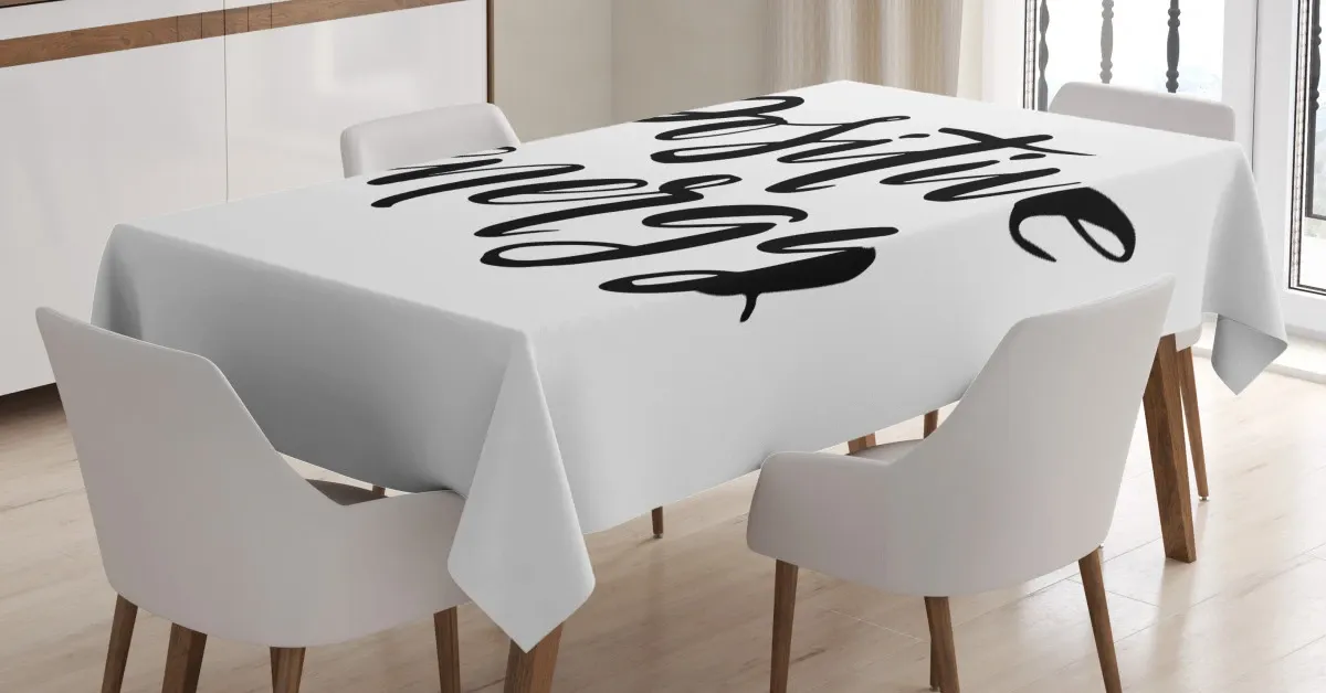 cursive vibe 3d printed tablecloth table decor 5945