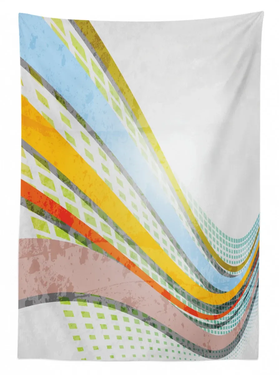 Curved Stripes 3D Printed Tablecloth Table Decor curved stripes 3d printed tablecloth table decor 8172