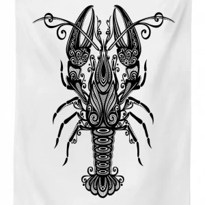 curvy ornament lobster 3d printed tablecloth table decor 8226