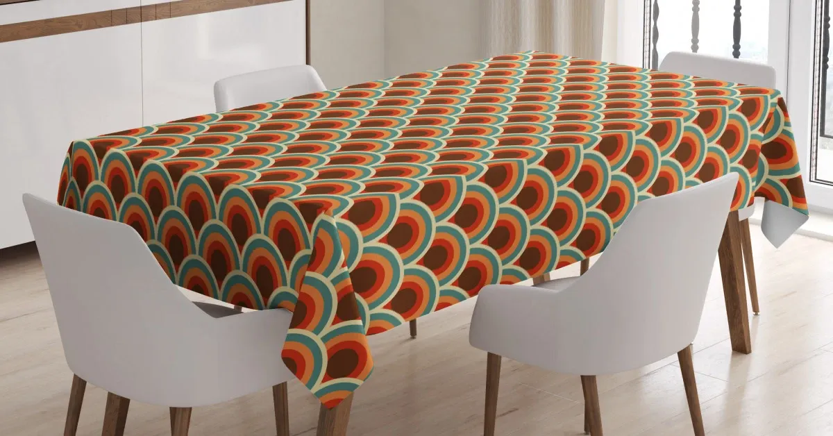 curvy waved old spots 3d printed tablecloth table decor 6596
