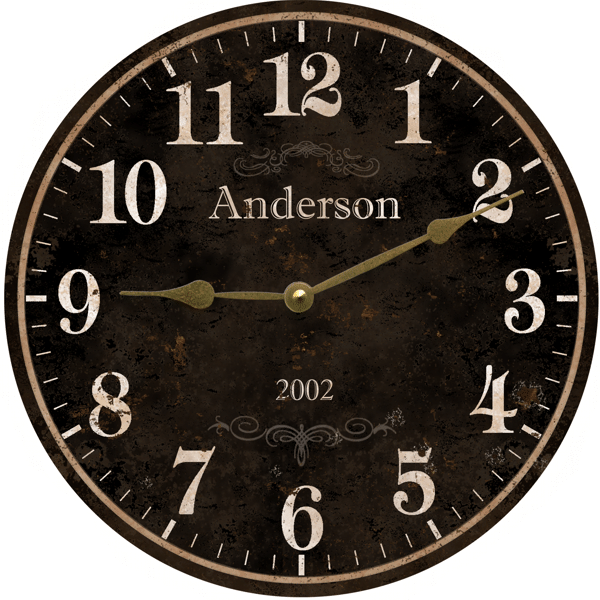 Custom Name Decoration Gift Wall Clock For Anderson Est 2002 Black Background custom name decoration gift wall clock for anderson est 2002 black background 3018