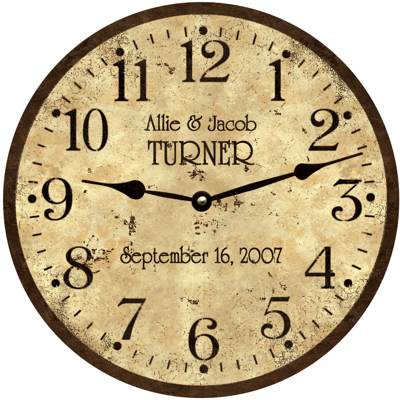 custom name wall clock decoration gift for allie and jacob turner september 16 2007 7235