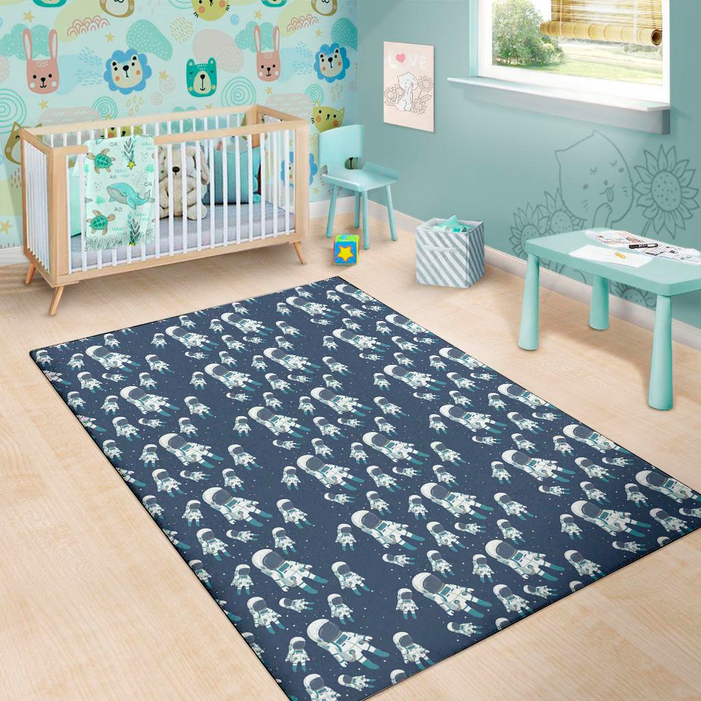 cute astronaut pattern print area rug floor decor 5706