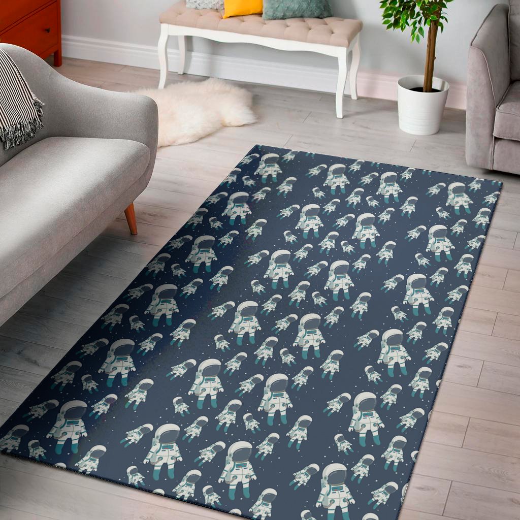 cute astronaut pattern print area rug floor decor 8670