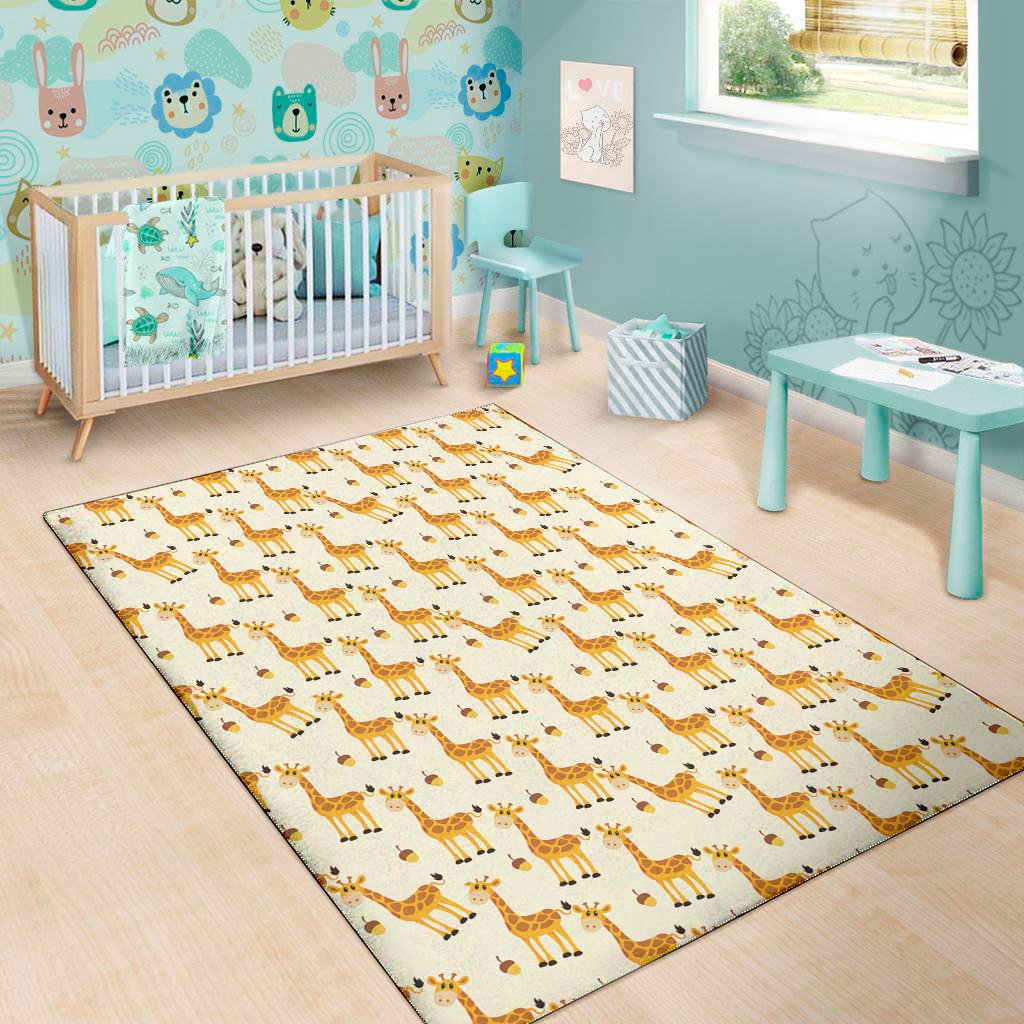 cute baby giraffe pattern print area rug floor decor 6238