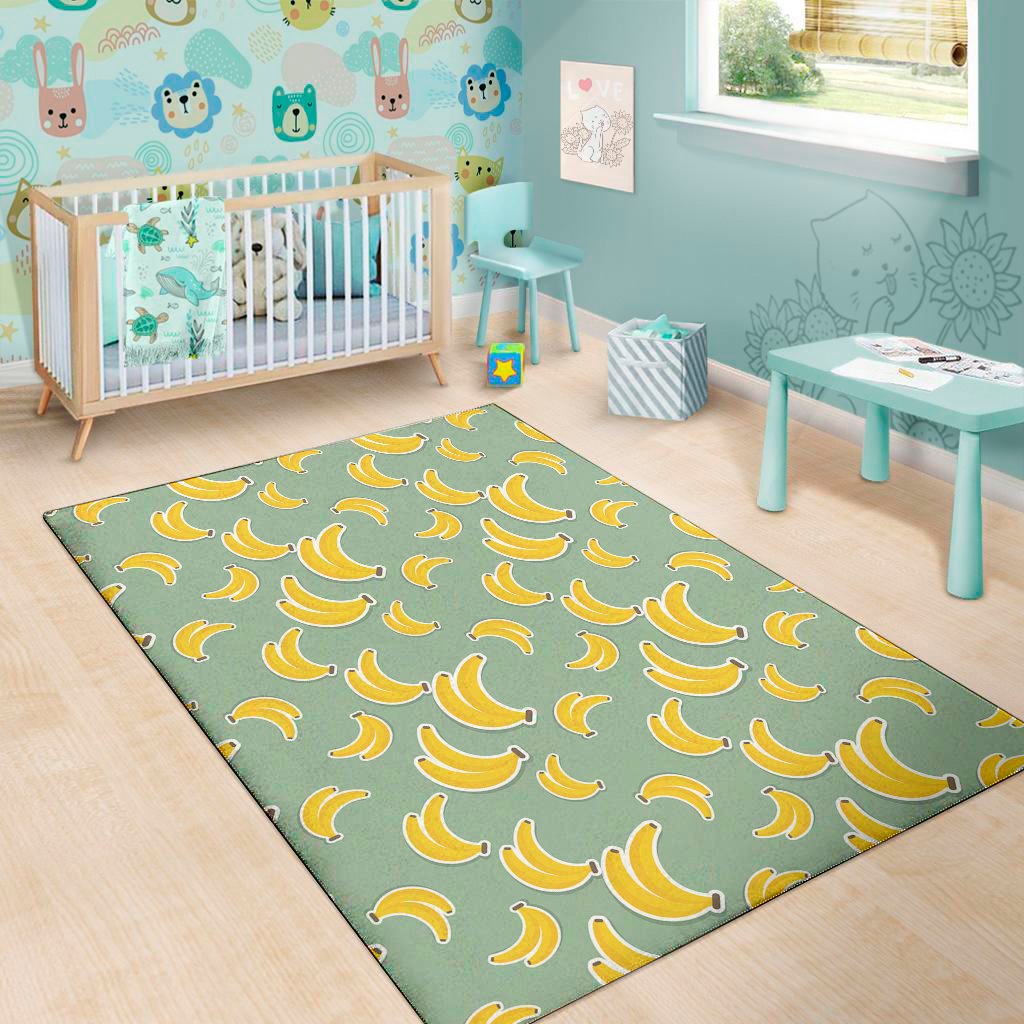 cute banana pattern print area rug floor decor 1359