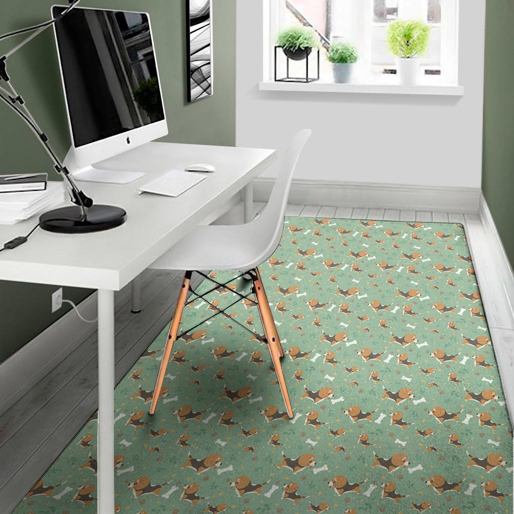 cute beagle puppy pattern print area rug floor decor 3098