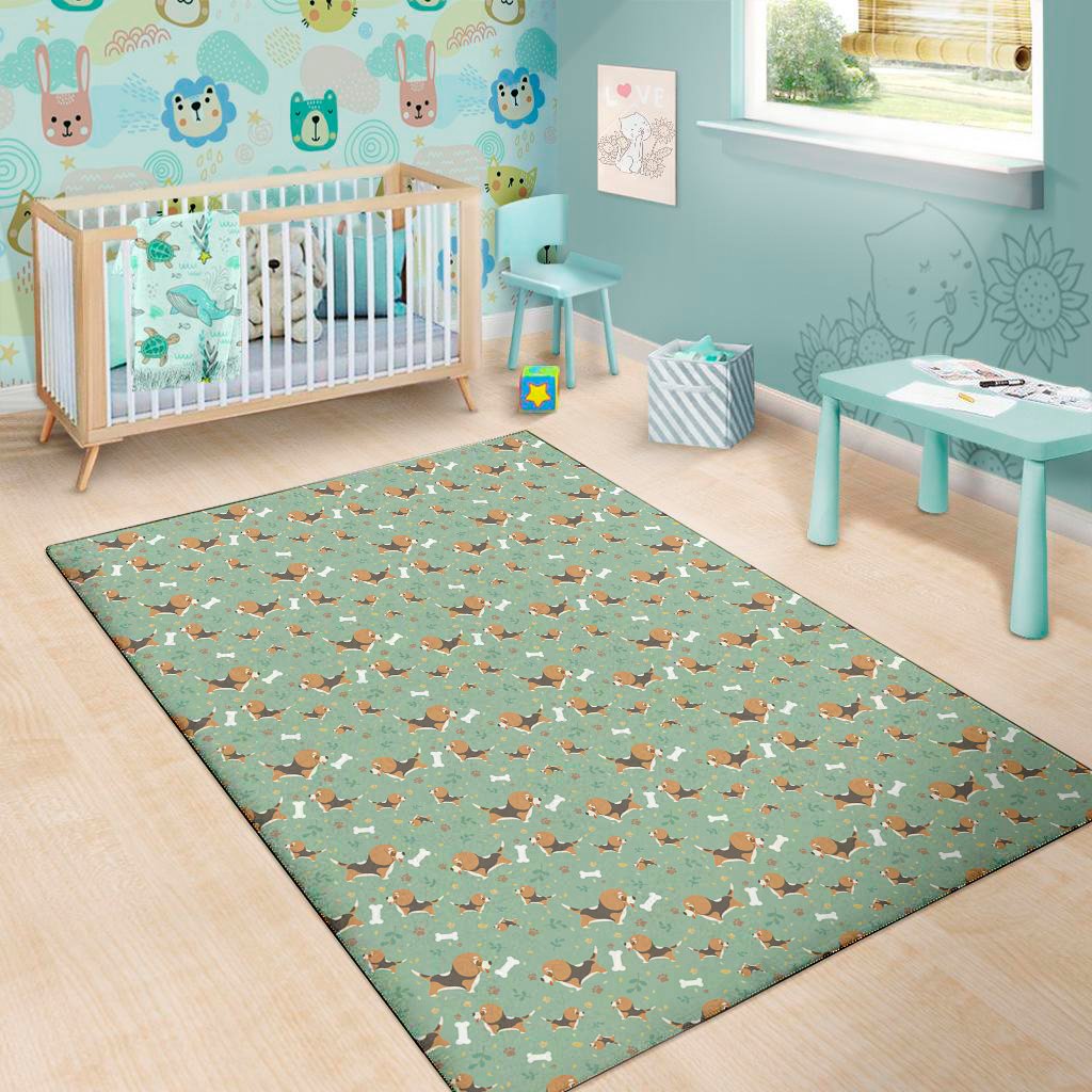 cute beagle puppy pattern print area rug floor decor 5104