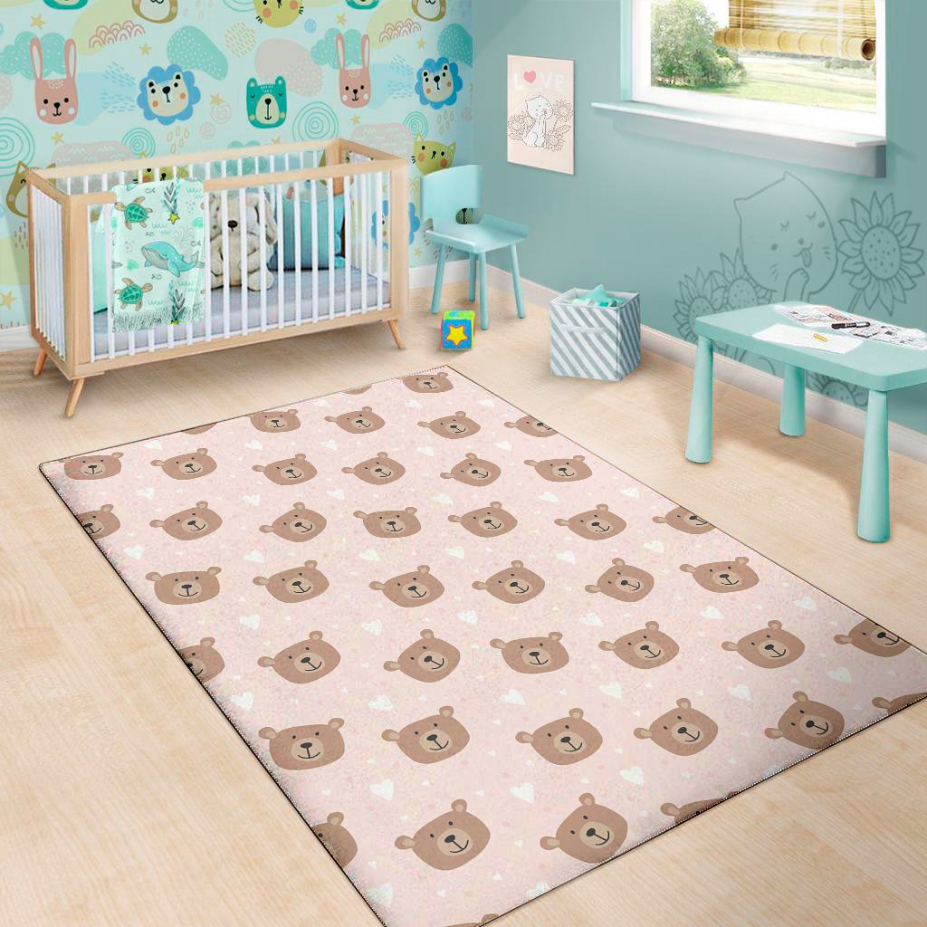Cute Brown Bear Pattern Print Area Rug Floor Decor cute brown bear pattern print area rug floor decor 4207