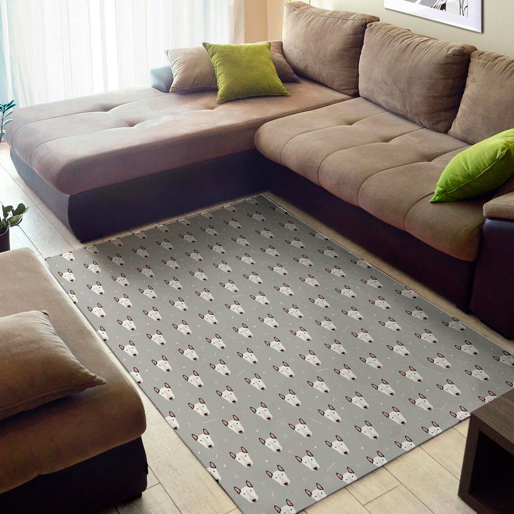 Cute Bull Terrier Faces Pattern Print Area Rug Floor Decor cute bull terrier faces pattern print area rug floor decor 6293
