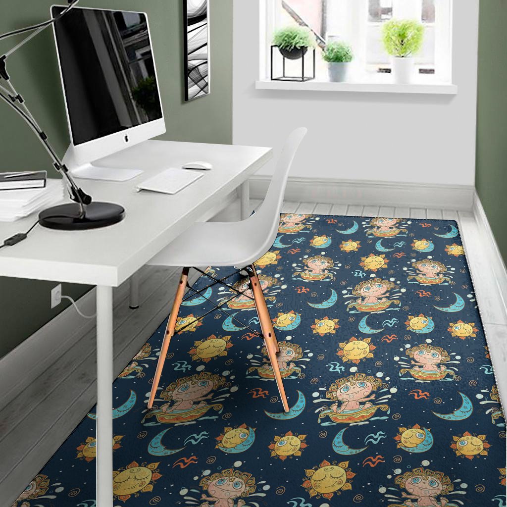Cute Cartoon Aquarius Pattern Print Area Rug Floor Decor cute cartoon aquarius pattern print area rug floor decor 3977
