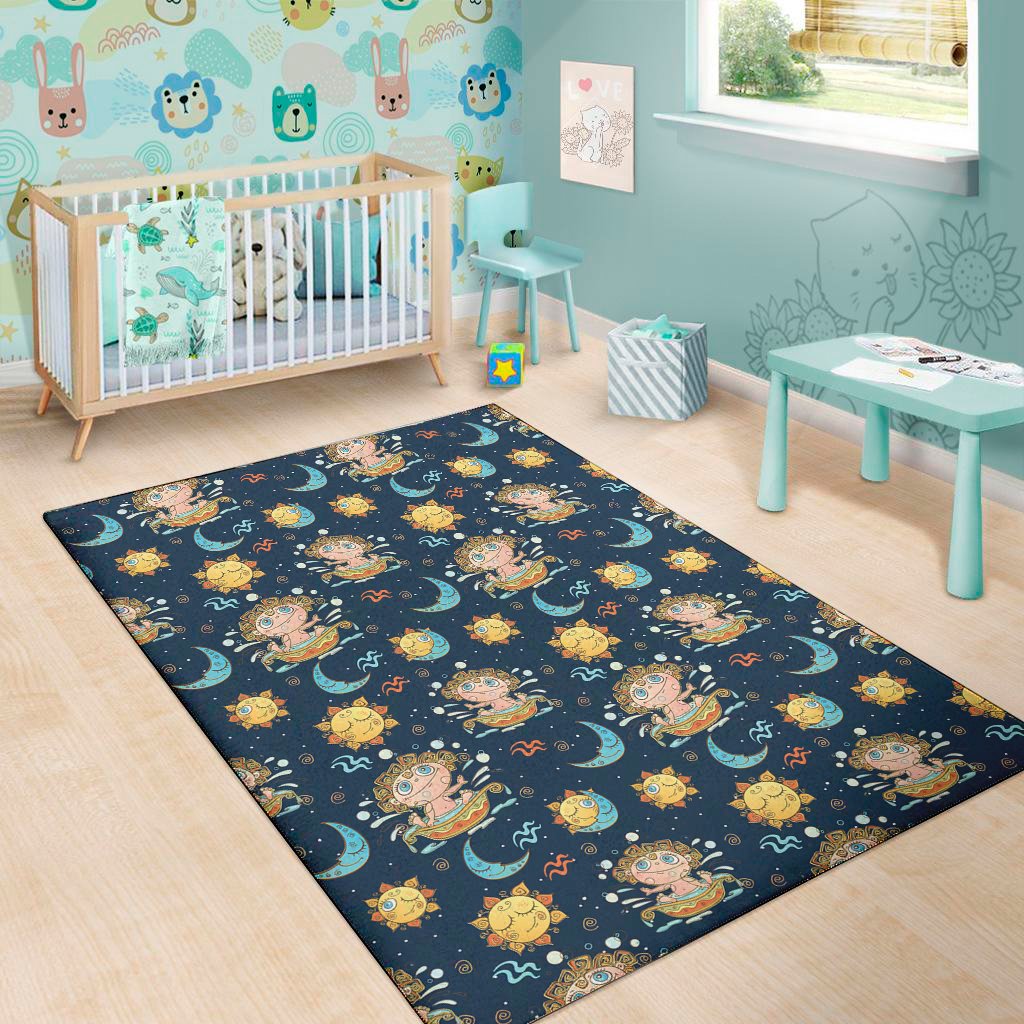 Cute Cartoon Aquarius Pattern Print Area Rug Floor Decor cute cartoon aquarius pattern print area rug floor decor 6006