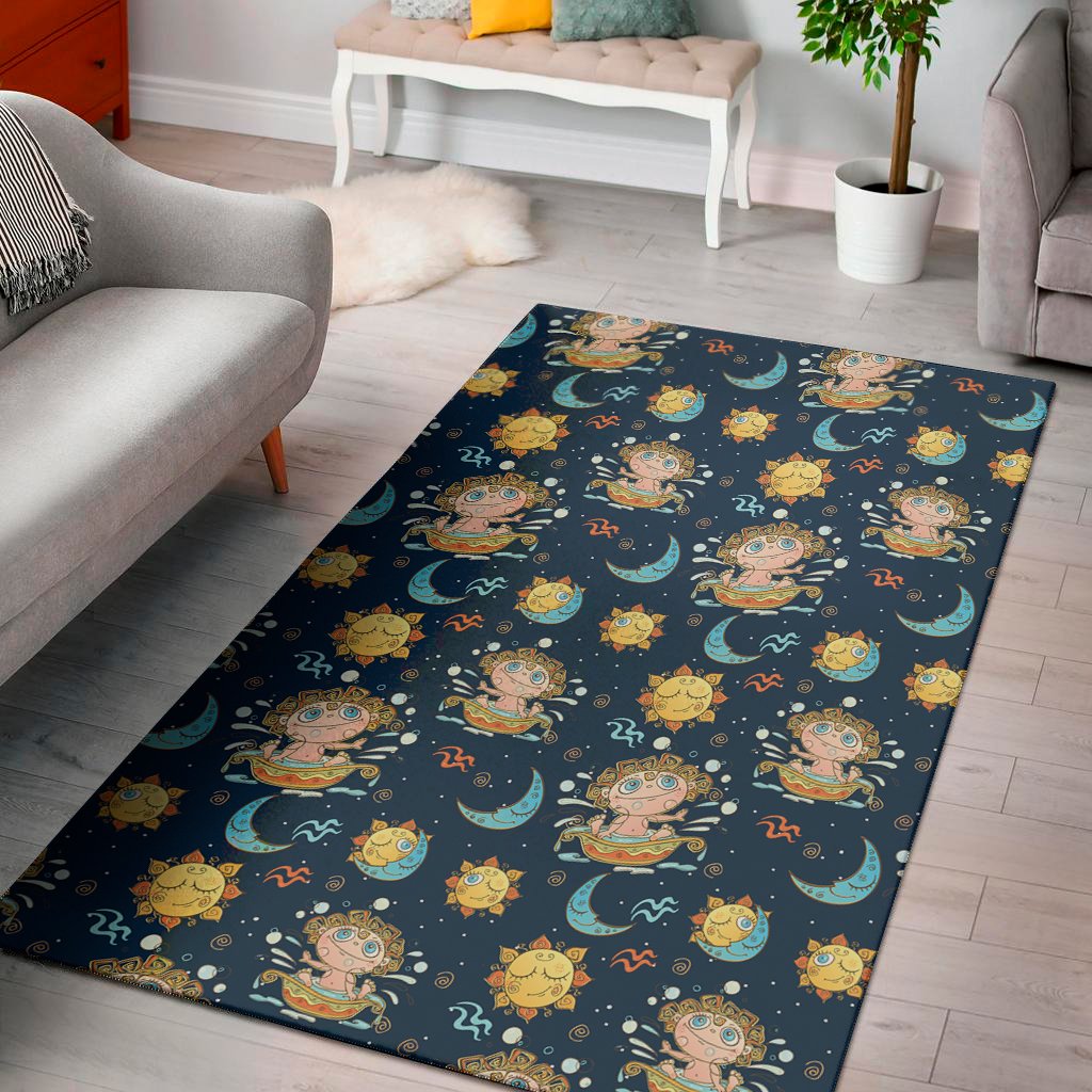 Cute Cartoon Aquarius Pattern Print Area Rug Floor Decor cute cartoon aquarius pattern print area rug floor decor 8425