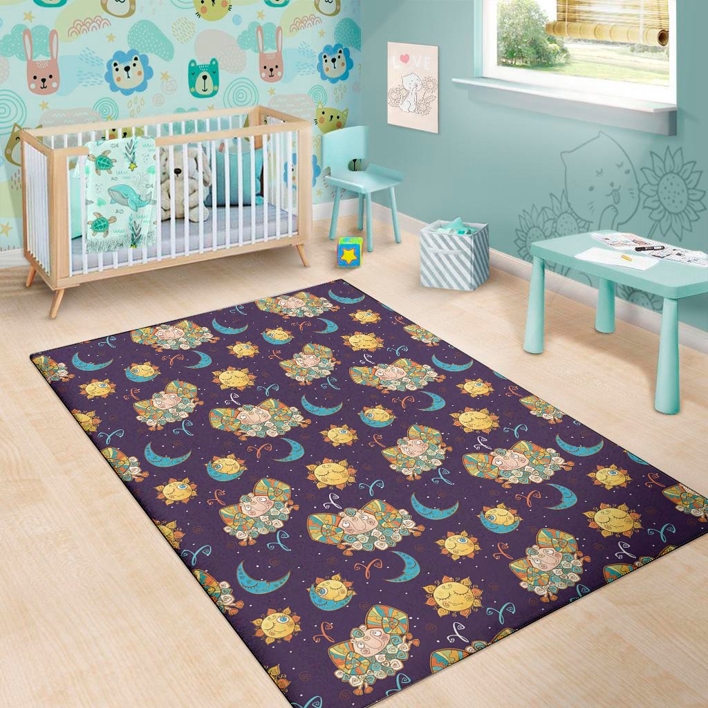 cute cartoon aries pattern print area rug floor decor 6038