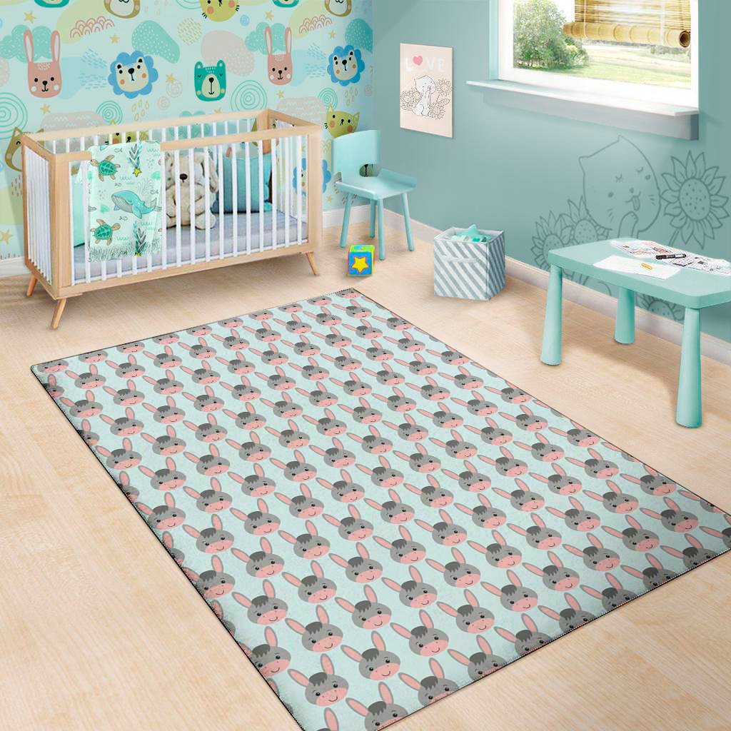 cute cartoon donkey pattern print area rug floor decor 5211