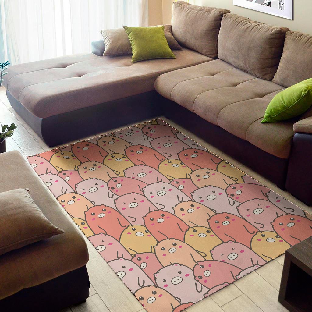 Cute Cartoon Pig Pattern Print Area Rug Floor Decor cute cartoon pig pattern print area rug floor decor 1911
