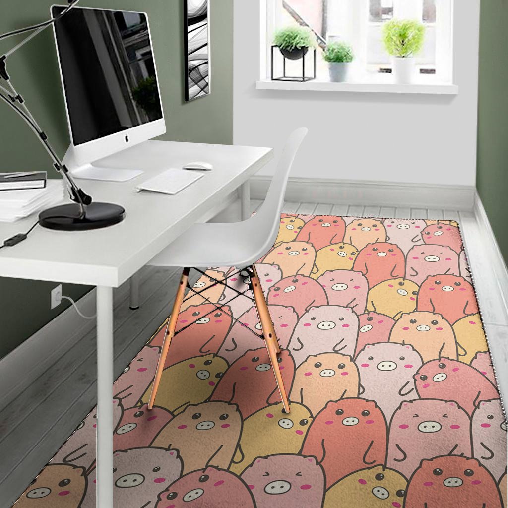 Cute Cartoon Pig Pattern Print Area Rug Floor Decor cute cartoon pig pattern print area rug floor decor 3768