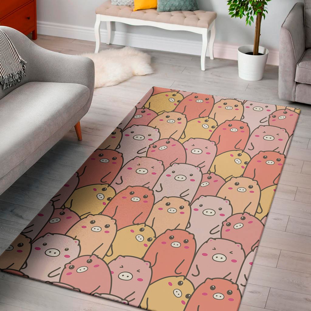 Cute Cartoon Pig Pattern Print Area Rug Floor Decor cute cartoon pig pattern print area rug floor decor 8838