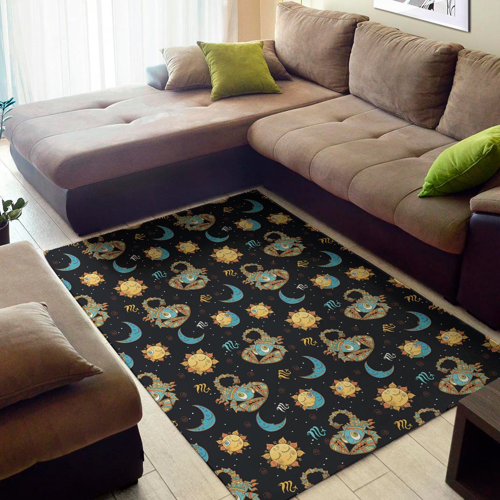 cute cartoon scorpio pattern print area rug floor decor 4505