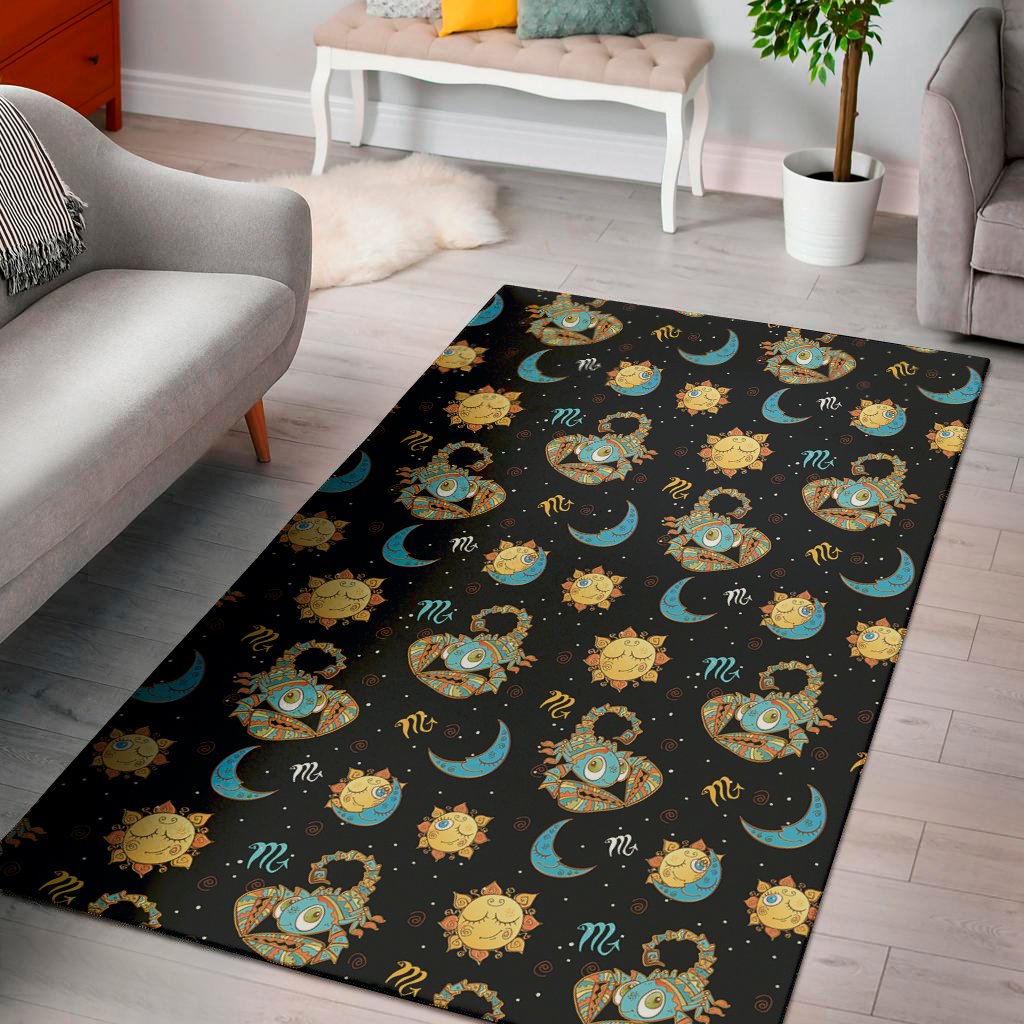 cute cartoon scorpio pattern print area rug floor decor 7034
