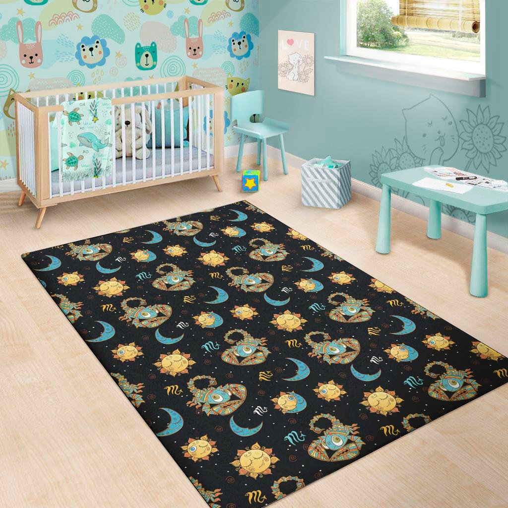 cute cartoon scorpio pattern print area rug floor decor 7176