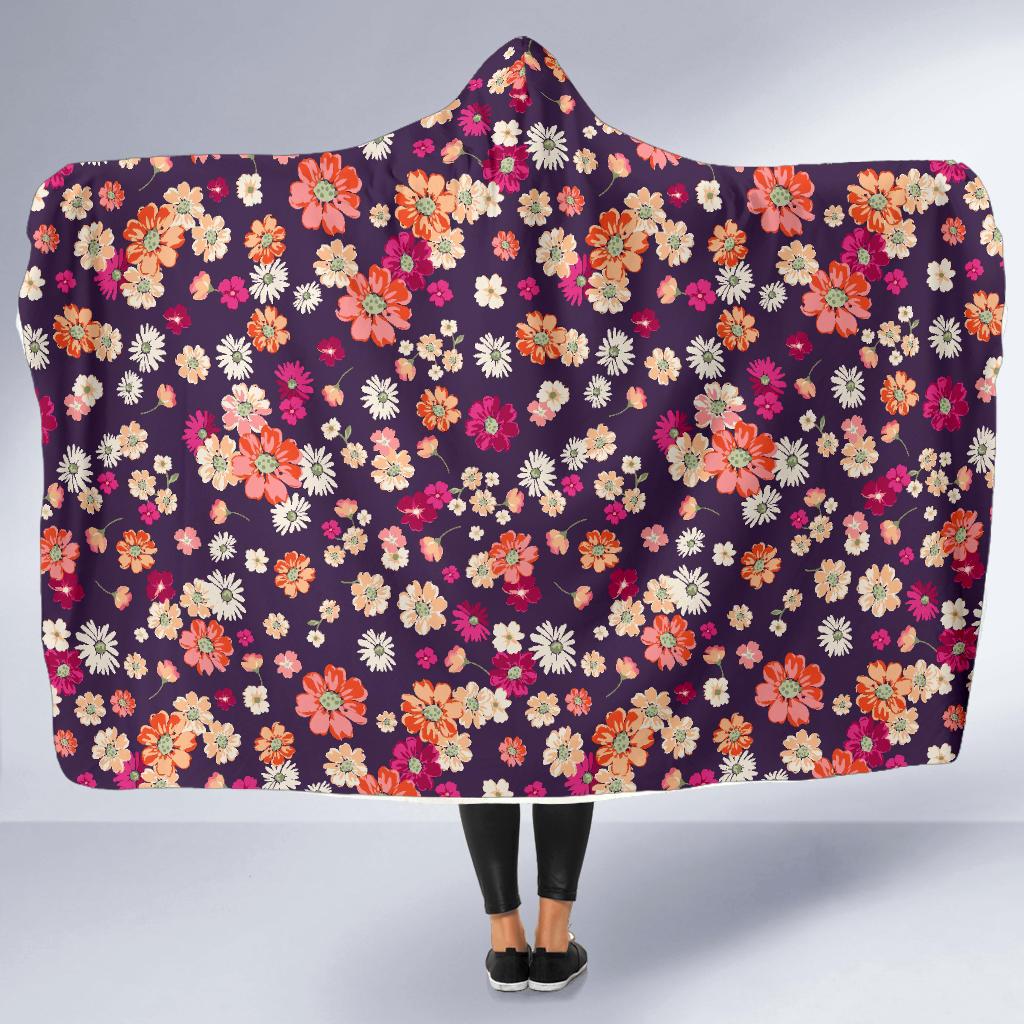 cute daisy colorfulpattern print hooded blanket cloak blanket 4993
