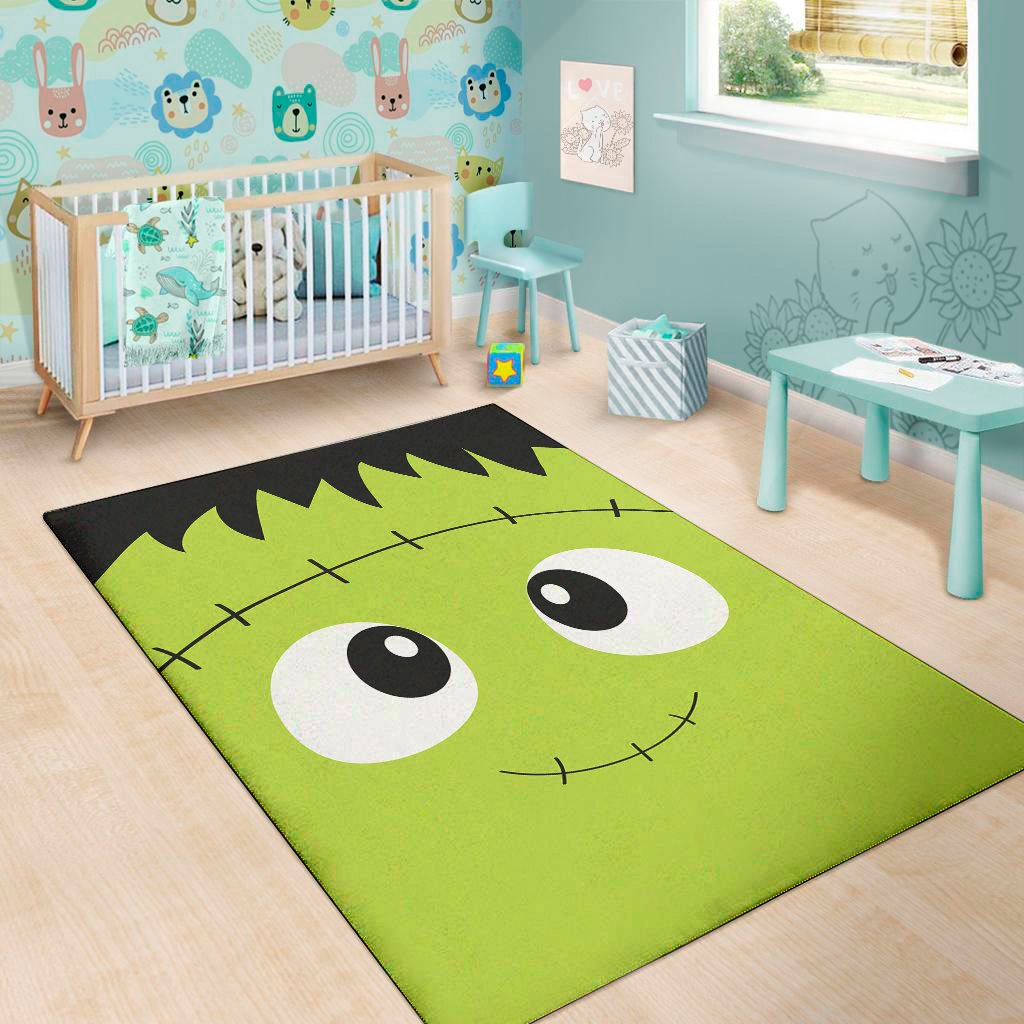 cute frankenstein face print area rug floor decor 3533